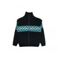 Ανδρική Πλεκτή Fleece Fined Zip Up Jacquard Cardigan